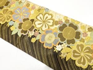 荒波に桜模様織り出し　振袖用袋帯